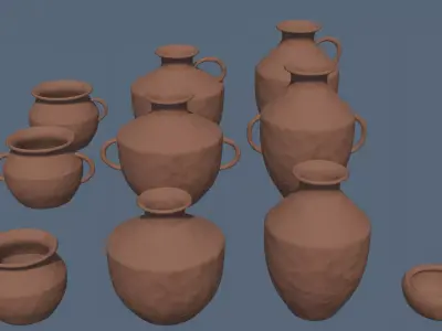 Bronze Age Vase decoration pack Low-poly 3D model