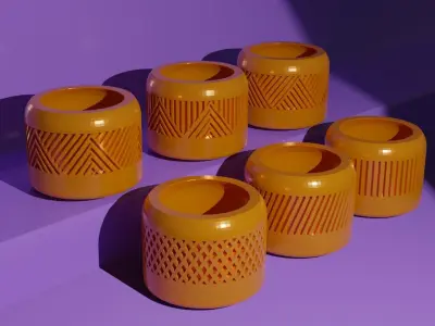 3D Printed Succulents Planters - 6 pieces  3D print model