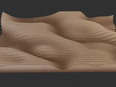 Artistic deco mantic wave 3D print model