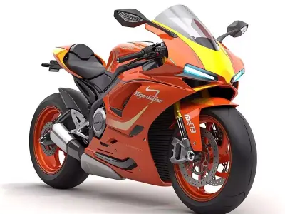 Futuristic Racing Motorcycle 3D Model Low-poly 3D model