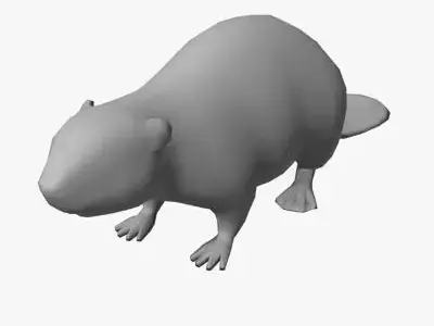 Low Poly Beaver Low-poly 3D model