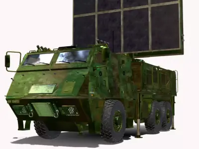 astros 2020 6x6 radar avibras Low-poly 3D model