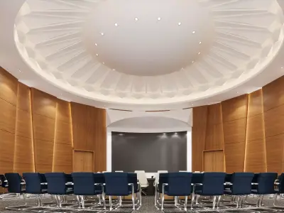 Luxury Round Conference Room 3D model