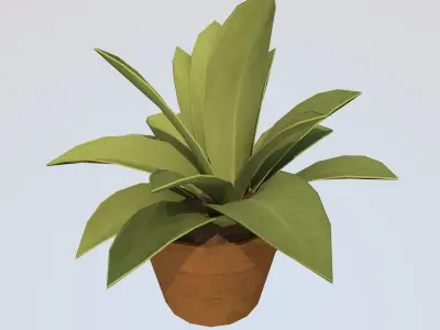 Small potted plants Free low-poly 3D model