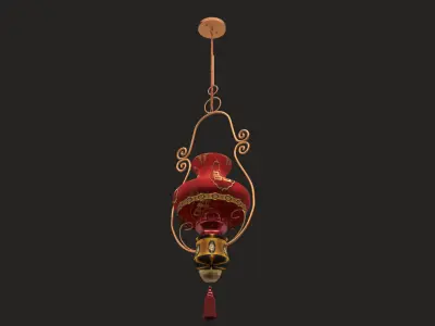 Chinese red lantern  Low-poly 3D model