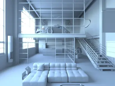 Man Cave in cinema 4D  Corona render 3D model