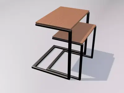 3d wooden tables for decoration Low-poly 3D model