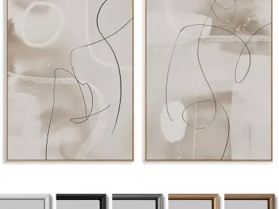 Abstract Painting Frame set 3D model 211