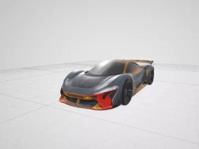 Futuristic Car 3D Model Low-poly 3D model