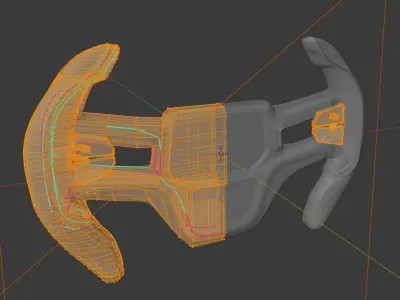Sporty steering wheel concept design 3D model