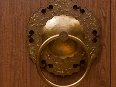 Chinese Style Vintage Door Knocker 8- High Poly 3D Model 3D print model