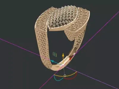 641 Beaded Ovel Lattice Ring 4gm 3D print model