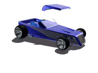 RODSTER Custom Hotrod with Interior n Driveline 3D print model