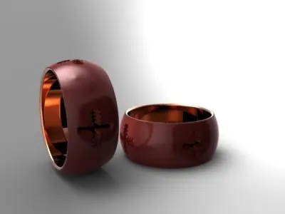 Ring two gold and silver wedding rings Free 3D print model