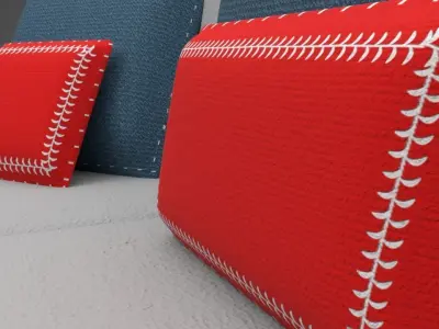sofa set with cushions 3D model