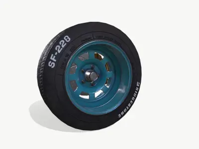 Rally wheel FS - 228 Low-poly 3D model