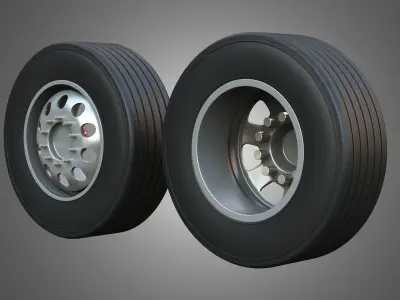 Twin Truck Wheels and Tires TWT5 3D print model