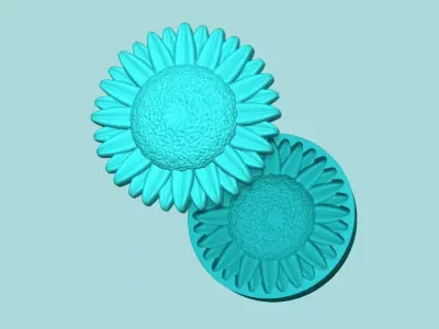 Sunflower 13 - Silicone Mold Maker - Template 3D print model