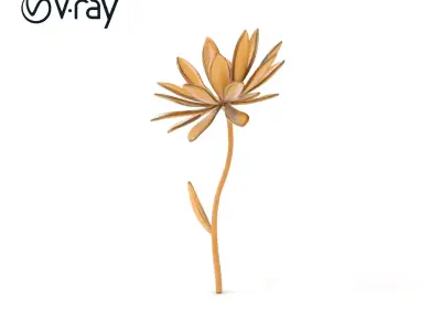 Elegant Metal Flower Model Pack for D Rendering Low-poly 3D model