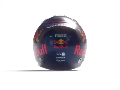 Red Bull F1 Helmet Blue and White - Two Colours 3D model