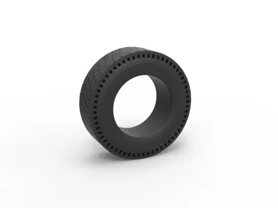 Rear tire of vintage dragster Version 7 Scale 1 to 25 3D print model