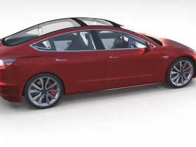 Tesla Model 3 and Model S with interior Pack 3D model
