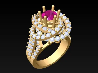 Diamond Ring - Womens Rings - N3730 3D print model