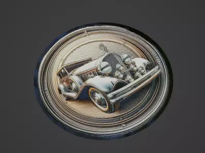 Car Pendant Medallion 3D print model 8
