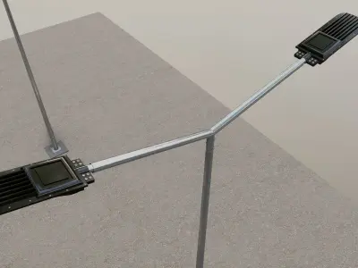 5 Meter Octogonal Lighting Pole -Double Consol 3D model