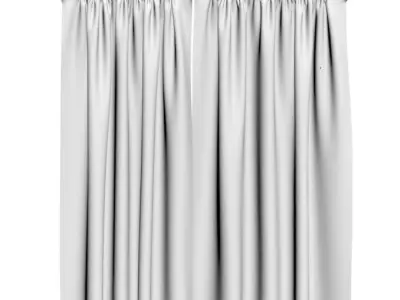 Ocean blue window curtains 3D model