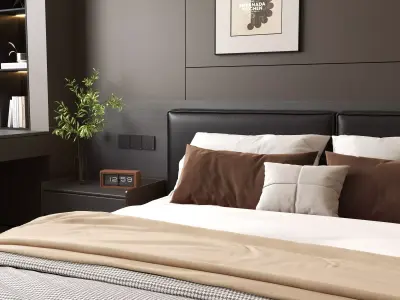 Bedroom interior 18 Low-poly 3D model