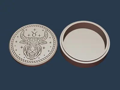 Taurus Zodiac Sign V-Carved - Digital Files for CNC Router  3D model