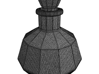 Elegant Faceted Glass Bottle Decanter Low-poly 3D model