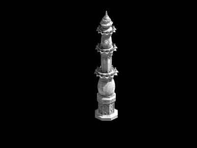Stone Decorative Stone Sculpture - Stone Tower 32 3D model