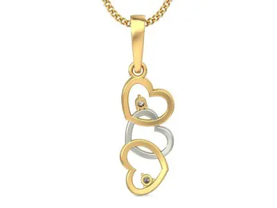 Solitaire Women Heart Pendant 3dm STL OBJ FBX Renders Details 3D print model