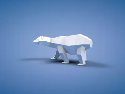 Low Poly Bear origami polar Low-poly 3D model