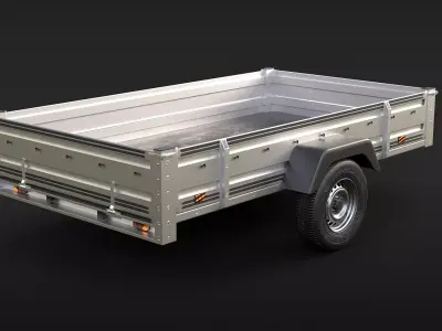 Utility Garden Car Trailer Low-poly 3D model