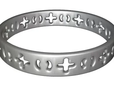 Spectacular Antique Silver Bangle Low-poly 3D model