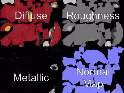 Red Hazmat Suit model pack Low-poly 3D model