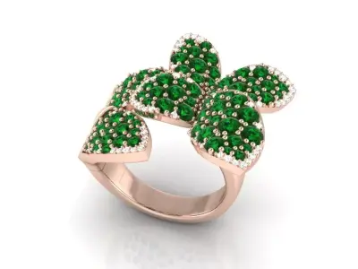 Six leaves ring Pasqual Bruni style 3D print model