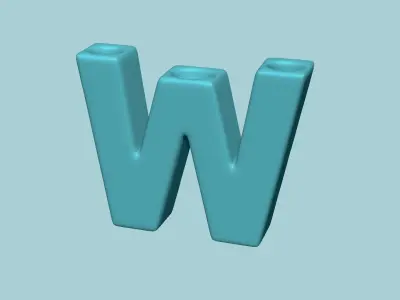 Vase W - Alphabet Vases Collection Letters - STL Printable 3D print model