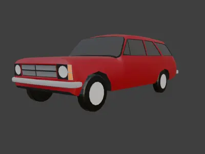 Low-poly game-ready 1975-1979 Chevy Caravan Low-poly 3D model