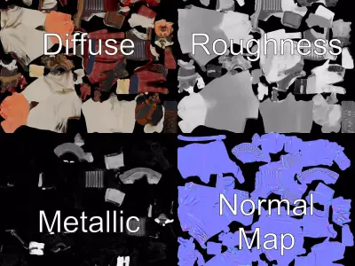 Samurai Warrior Armor model pack Low-poly 3D model