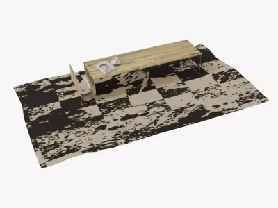 Game Ready Modern Table and carpet 3D model