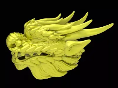 High Detail Dragon Head Jewelry Model with Fantasy Sculpt  4780 3D print model
