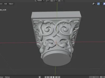 Column capital classic decorative ornament cnc 3d printing 03 3D print model