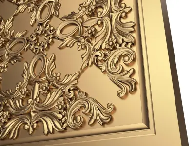 Carved Ceiling Tile 08 Low-poly 3D model
