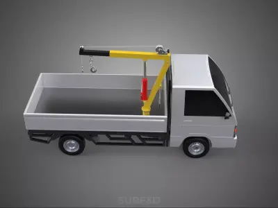SWIVEL JIB CRANE LIFTING WINCH HOIST HOOK FLATBED TRUCK PICKUP 3D model