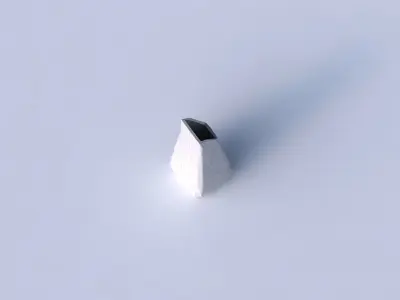 Vase top bent rectangle with fine organic cells 3D print model