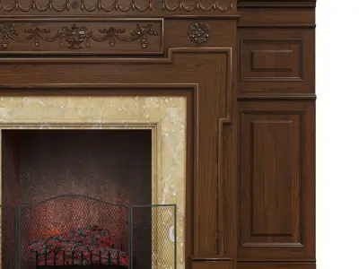 Classic fireplace 06 3D model